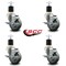 Service Caster 3.5'' Gray Poly Swivel 1-7/8'' Expanding Stem Caster Set with Brake, 4PK SCC-EX20S3514-PPUB-TLB-178-4 - alternate 3